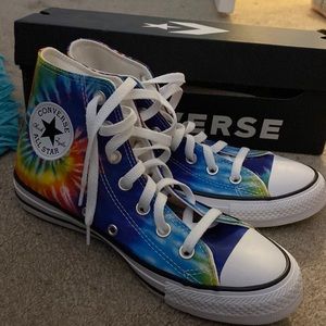 Rainbow tie dye converse. Brand new never worn. Women’s 7.5